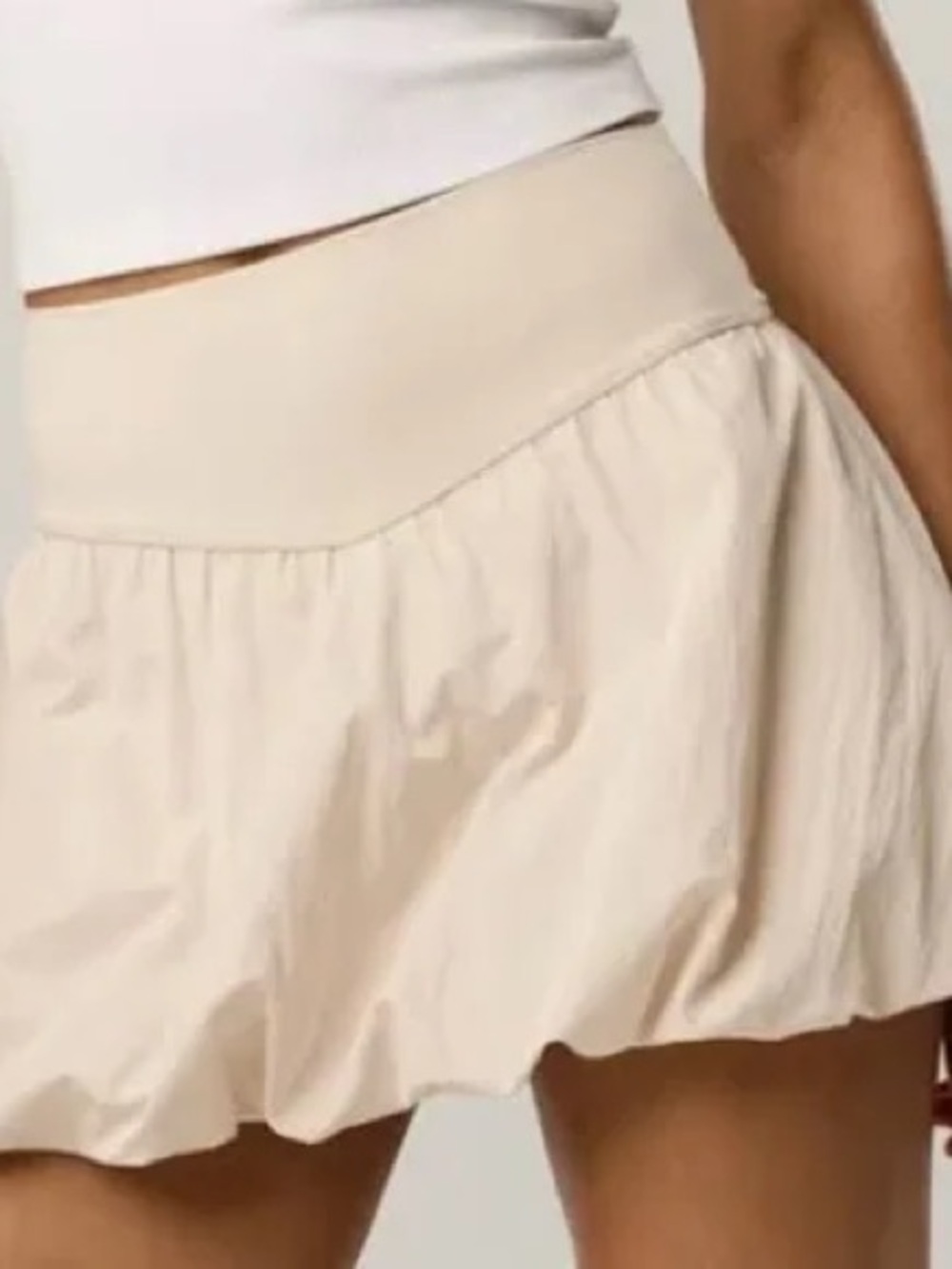 Offline By Aerie Cream/Light Beige Bubble Skort